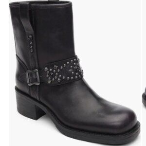 ASH Tequila Studded Moto Engineer Boots Size 39/8.5 -‎ 9 Anthropologie New $360